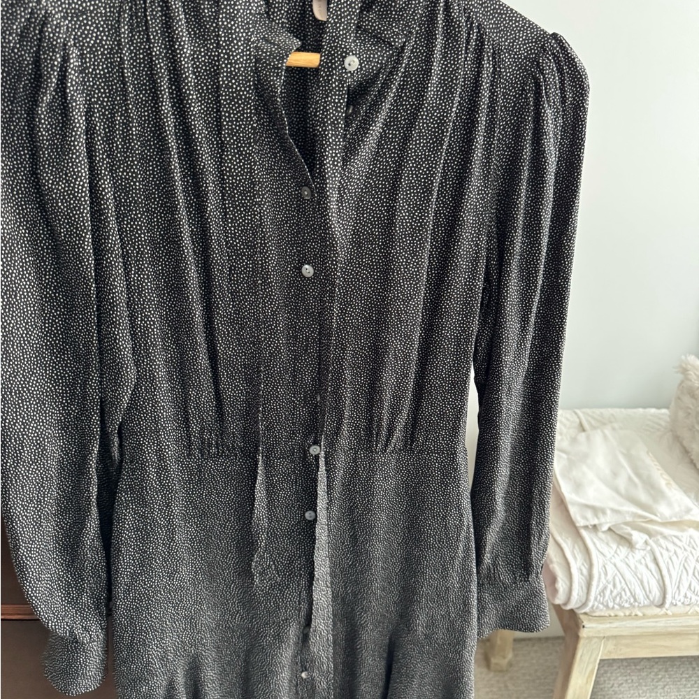 Rebecca Taylor Black and White Dotted Blouse